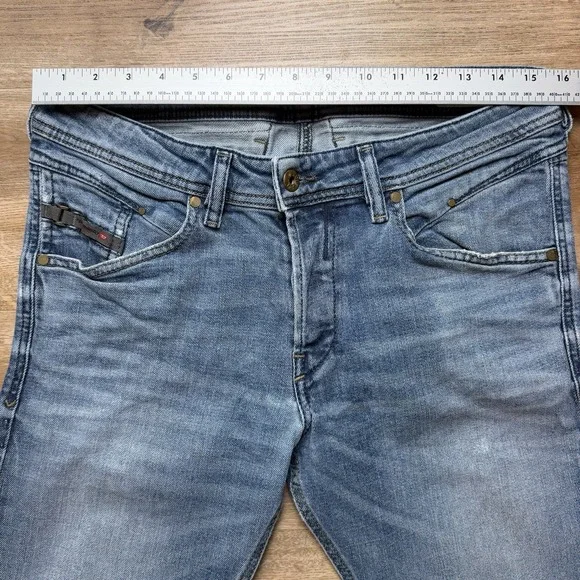 Diesel Belther Jeans Men 31x30 Blue Slim Tapered Stretch Medium Wash Denim 0857N - Picture 12 of 16